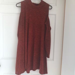 Lightweight Cold Shoulder Sweater Dress